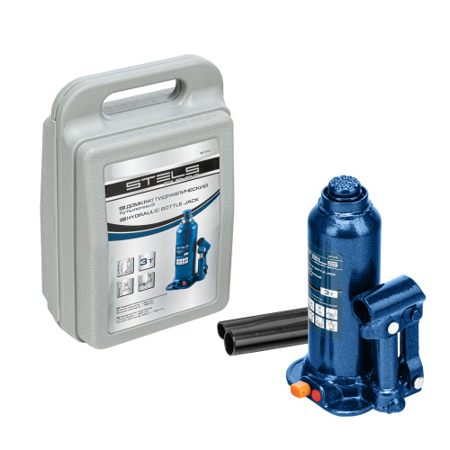 Домкрат гидравлический бутылочный, 3 т, h подъема 188-363 мм, в пластиковом кейсе Stels по ценам производителя в Краснодаре с доставкой по всей России