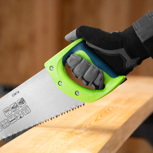 Ножовка по дереву "Зубец", 500 мм, шаг зуба 7 мм, каленый зуб 2D, двухкомпонентная рукоятка Сибртех по ценам производителя в Краснодаре с доставкой по всей России