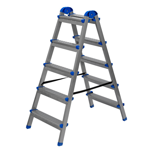 Стремянка двухсторонняя 5 ступеней, сталь профиль, стальные ступени, Сибртех по ценам производителя в Краснодаре с доставкой по всей России