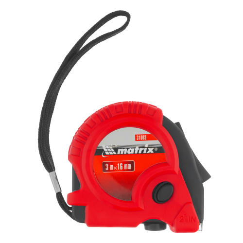 Рулетка Rubber,3 м х 16 мм,обрезиненный корпус Matrix по ценам производителя в Краснодаре с доставкой по всей России