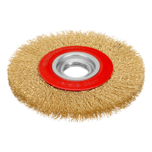 Щетка для точила, 175 мм, посадка 32 мм, плоская, латунированная витая проволока Matrix по ценам производителя в Краснодаре с доставкой по всей России