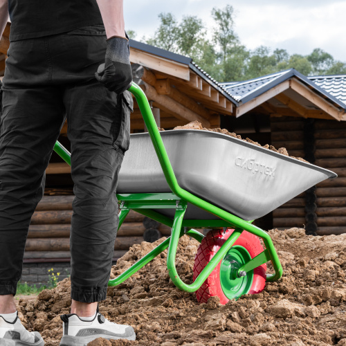 Тачка садово-строительная с PU колесом, грузоподъемность 180 кг, объем 90 л Сибртех по ценам производителя в Краснодаре с доставкой по всей России