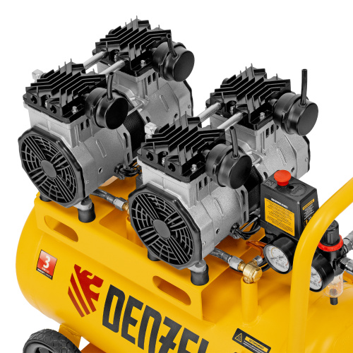 Компрессор безмасляный, малошумный DLS 2200/50, 2200 Вт, 2x1100, 50 л, 380 л/мин Denzel по ценам производителя в Краснодаре с доставкой по всей России