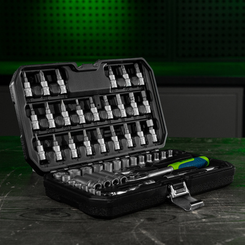 Набор инструментов, 1/4", пластиковый кейс 56 предметов Сибртех по ценам производителя в Краснодаре с доставкой по всей России