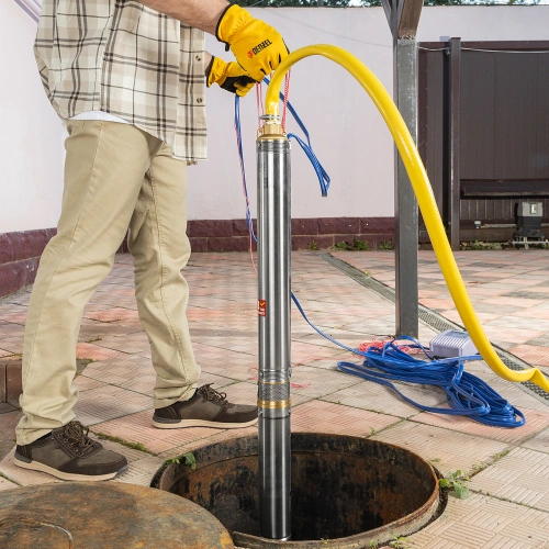 Скважинный насос DWC-3-60, центробежный, диаметр 3", 800 Вт, 3300 л/ч, напор 60 м Denzel по ценам производителя в Краснодаре с доставкой по всей России