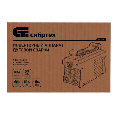 Инверторный аппарат дуговой сварки ИДС-170K, 170 А, ПВ 80%, диаметр электрода 1,6-3,2 мм Сибртех по ценам производителя в Краснодаре с доставкой по всей России