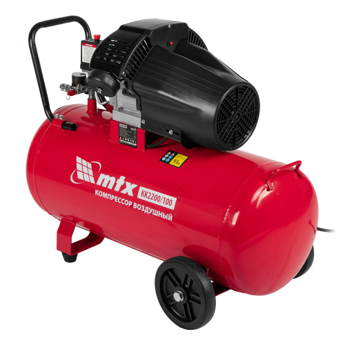 Компрессор воздушный КК-2200/100, 2,2 кВт, 350 л/мин, 100 л, прямой привод, масляный MTX по ценам производителя в Краснодаре с доставкой по всей России