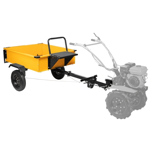 Прицеп для мотоблока TT-500, оцинк., груз. 500 кг, рег. сцепка, колеса 4.00-10, в упаковке Denzel по ценам производителя в Краснодаре с доставкой по всей России