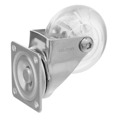 Колесо ПУ прозрачное поворотное d-50 мм, крепление платформенное Сибртех по ценам производителя в Краснодаре с доставкой по всей России