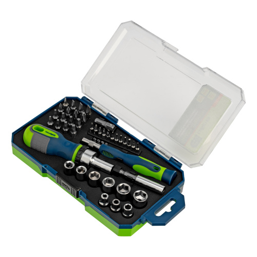 Отвертки реверсивные с набором бит и торцевыми головками, 41 шт, CrV Сибртех по ценам производителя в Краснодаре с доставкой по всей России