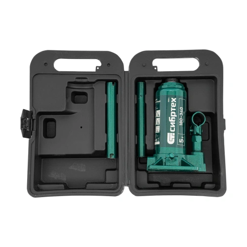 Домкрат гидравлический бутылочный, 5 т, 180-340 мм, в пласт. кейсе Сибртех по ценам производителя в Краснодаре с доставкой по всей России