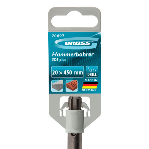 Бур по бетону Pro, 20 х 450 мм, SDS Plus Gross по ценам производителя в Краснодаре с доставкой по всей России