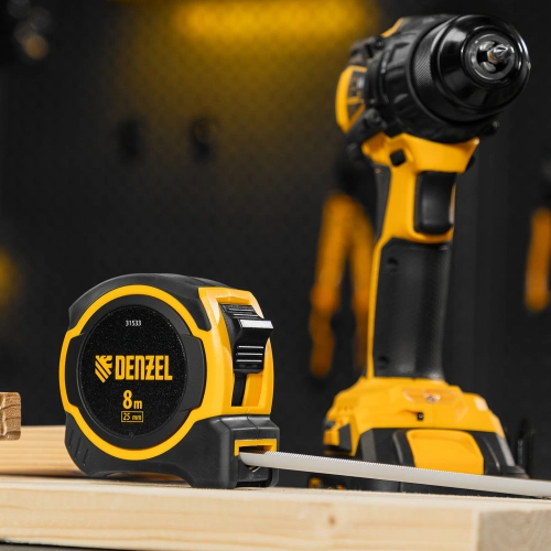 Рулетка 8м х 25мм, двухкомп. корпус, магнитный обрезиненный зацеп Denzel по ценам производителя в Краснодаре с доставкой по всей России