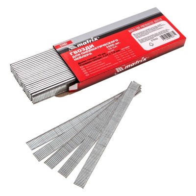 Гвозди для пневматического нейлера, длина 10 мм, ширина 1.25 мм, толщина 1 мм, 5000 шт Matrix по ценам производителя в Краснодаре с доставкой по всей России