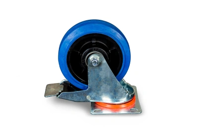 Колесо поворотное из эластичной резины MW150 150 мм с тормозом по ценам производителя в Краснодаре с доставкой по всей России