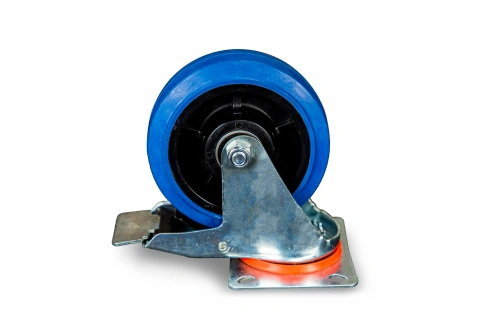 Колесо поворотное из эластичной резины MW150 150 мм с тормозом по ценам производителя в Краснодаре с доставкой по всей России