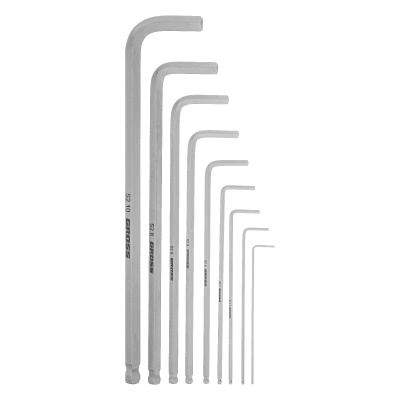 Набор ключей имбусовых HEX, 1.5-10 мм, S2, 9 шт, экстра-длинные с шаром, сатинированные Gross по ценам производителя в Краснодаре с доставкой по всей России