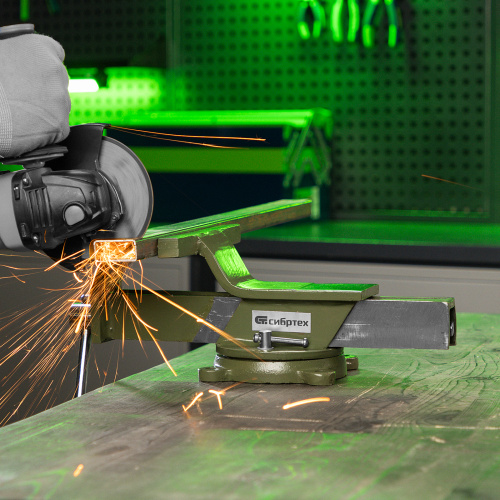 Тиски слесарные, 200 мм, стальные, поворотные Сибртех по ценам производителя в Краснодаре с доставкой по всей России