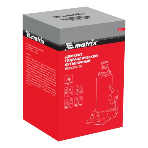 Домкрат гидравлический бутылочный, 20 т, h подъема 244-449 мм Matrix по ценам производителя в Краснодаре с доставкой по всей России