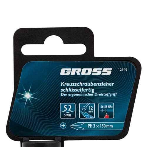 Отвертка PH3 x 150 мм, S2, трехкомпонентная ручка Gross по ценам производителя в Краснодаре с доставкой по всей России