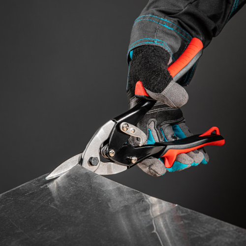 Ножницы по металлу, 250 мм, пряморежущие, для тонкого металла, обрезиненные рукоятки Matrix по ценам производителя в Краснодаре с доставкой по всей России