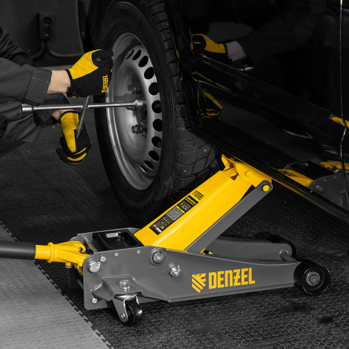 Домкрат гидравлический подкатной, 3 т, 125-470 мм, быстрый подъем, проф. Denzel по ценам производителя в Краснодаре с доставкой по всей России