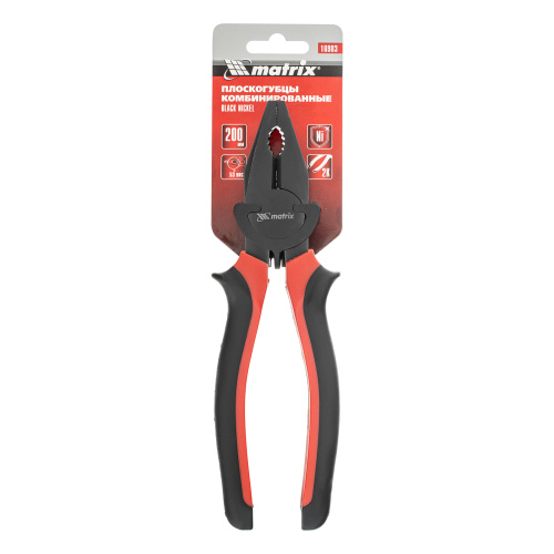 Плоскогубцы комбинированные Black Nickel, 200 мм, двухкомпонентные рукоятки Matrix по ценам производителя в Краснодаре с доставкой по всей России