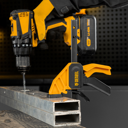 Струбцина F-образная, быстрозажимная, 150 х 55 мм, усиленный нейлоновый корпус Denzel по ценам производителя в Краснодаре с доставкой по всей России