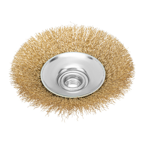 Щетка для УШМ, 115 мм, М14, "тарелка", латунированная витая проволока Matrix по ценам производителя в Краснодаре с доставкой по всей России