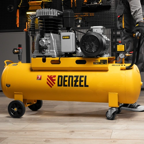Компрессор воздушный, ременный привод BCI4000-T/100, 4.0 кВт, 100 литров, 690 л/мин Denzel по ценам производителя в Краснодаре с доставкой по всей России