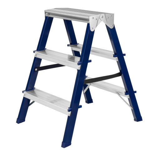 Стремянка двусторонняя 3 ступени, стальная, Сибртех по ценам производителя в Краснодаре с доставкой по всей России