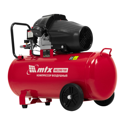 Компрессор воздушный КК-2200/100, 2,2 кВт, 350 л/мин, 100 л, прямой привод, масляный MTX по ценам производителя в Краснодаре с доставкой по всей России