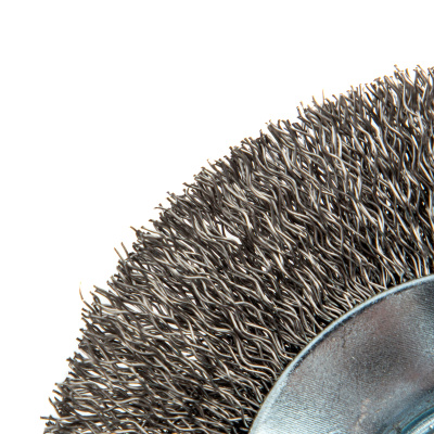 Щетка для УШМ, 100 мм, "Тарелка", витая нержавеющая проволока 0.3 мм, М14 Denzel по ценам производителя в Краснодаре с доставкой по всей России