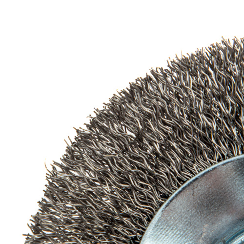 Щетка для УШМ, 100 мм, "Тарелка", витая нержавеющая проволока 0.3 мм, М14 Denzel по ценам производителя в Краснодаре с доставкой по всей России