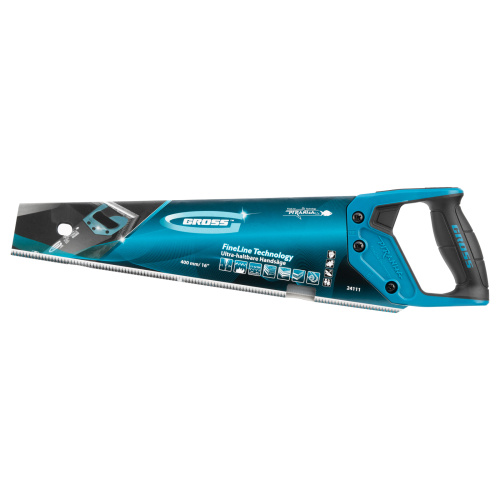 Ножовка по дереву "Piranha", 400 мм, 11-12 TPI, зуб-3D, каленый зуб, тефлоновое покрытие полотна, двухкомпонентная рукоятка Gross по ценам производителя в Краснодаре с доставкой по всей России