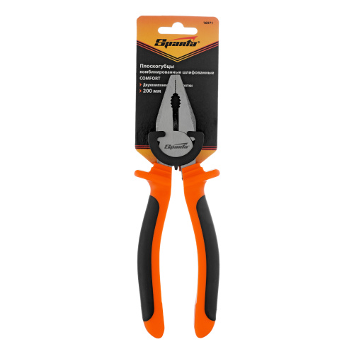 Плоскогубцы комбинированные Comfort, 200 мм, шлифованные, двухкомпонентные рукоятки Sparta по ценам производителя в Краснодаре с доставкой по всей России