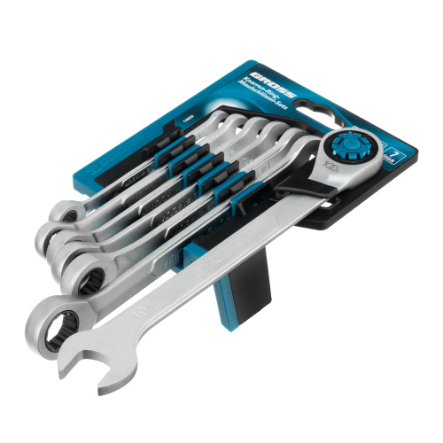 Набор ключей комбинированных трещоточных, количество зубьев 100, СRV, 7 шт, 8-19 мм Gross по ценам производителя в Краснодаре с доставкой по всей России