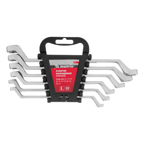 Набор ключей накидных, 6-17 мм, CR-V, 6 шт, полированный хром Matrix по ценам производителя в Краснодаре с доставкой по всей России