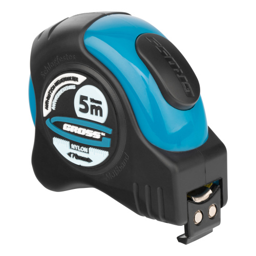 Рулетка "Schlagfest",5 м x 19 мм,магнитный обрезиненный зацеп,двусторонняя шкала,Нейлоновое покрытие,автоматическая фиксация Gross по ценам производителя в Краснодаре с доставкой по всей России