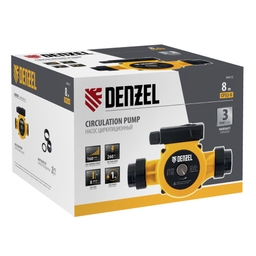 Циркуляционный насос CP32-8, напор 8 м, 160 л/мин, 1 м кабель, монт. длина 180 мм Denzel по ценам производителя в Краснодаре с доставкой по всей России