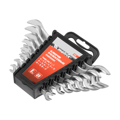 Набор ключей рожковых, 6-22 мм, 8 шт, CrV, хромированные Matrix по ценам производителя в Краснодаре с доставкой по всей России