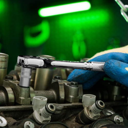 Ключ-трещотка 1/4", 45 зубьев, цельнометаллический, с быстрым сбросом, CrV, хром Сибртех по ценам производителя в Краснодаре с доставкой по всей России