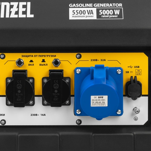 Генератор бензиновый PS 55 EA, 5.5 кВт, 230 В, 25 л, коннектор автоматики, электростартер Denzel по ценам производителя в Краснодаре с доставкой по всей России