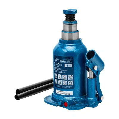 Домкрат гидравлический бутылочный телескопический, 8 т, подъем 180-410 мм Stels