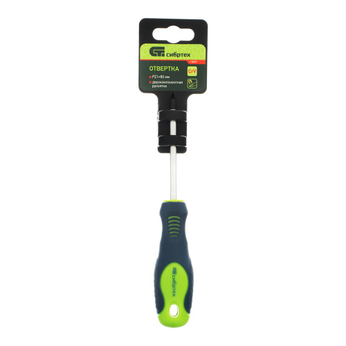 Отвертка, PZ1 х 80 мм, CrV, двухкомпонентная рукоятка Сибртех по ценам производителя в Краснодаре с доставкой по всей России