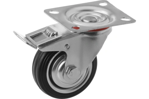 Колесо поворотное резина SCb 97 85 мм с тормозом (F) по ценам производителя в Краснодаре с доставкой по всей России