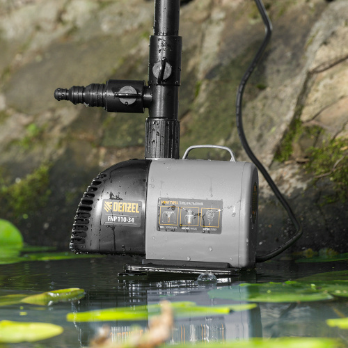 Насос фонтанный FNP110-34, 112 Вт, подъем 3,4 м, 3400 л/ч, колокольчик/каскад/гейзер Denzel по ценам производителя в Краснодаре с доставкой по всей России