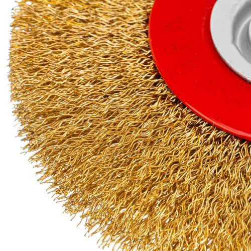 Щетка для точила, 125 мм, посадка 20 мм, плоская, латунированная витая проволока Matrix по ценам производителя в Краснодаре с доставкой по всей России