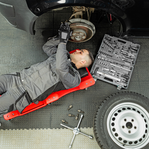 Лежак ремонтный на шести колесах, 1000 х 475 х 128 мм, пластиковый Matrix по ценам производителя в Краснодаре с доставкой по всей России