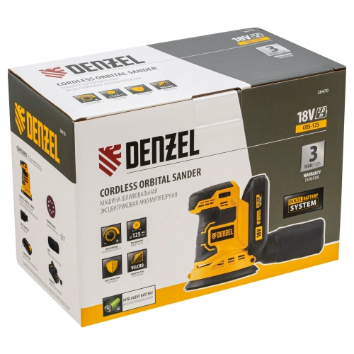 Машина шлифовальная эксцентриковая аккумуляторная COS-125, 18В Li-Ion Denzel по ценам производителя в Краснодаре с доставкой по всей России